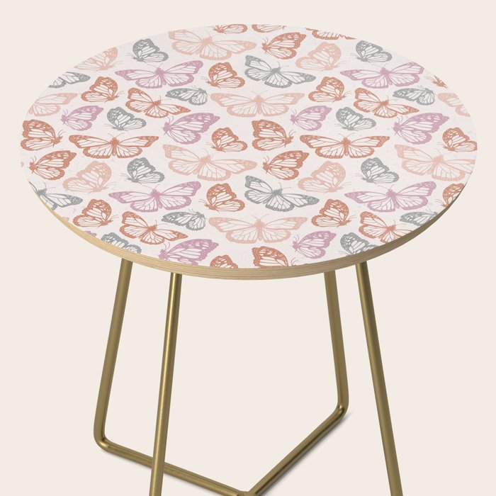 Orange & Pink Butterfly Pattern Side Table Gallery Image 2