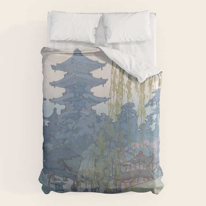 Hiroshi Yoshida, Sarusawa Pond, Nara - Vintage Japanese Woodblock Print Art Duvet Cover Gallery Image 6
