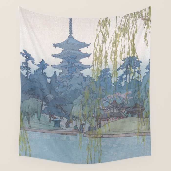 Hiroshi Yoshida, Sarusawa Pond, Nara - Vintage Japanese Woodblock Print Art Wall Tapestry Gallery Image 4