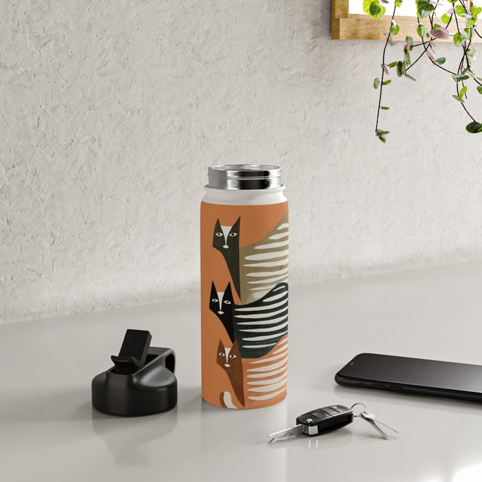 Stacked Abstract Cats Water Bottle Gallery Image 4