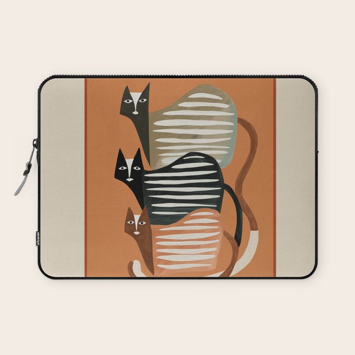 Stacked Abstract Cats Laptop Sleeve Gallery Image 1
