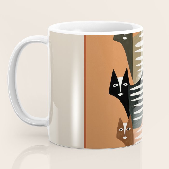 Stacked Abstract Cats Coffee Mug Gallery Image 3