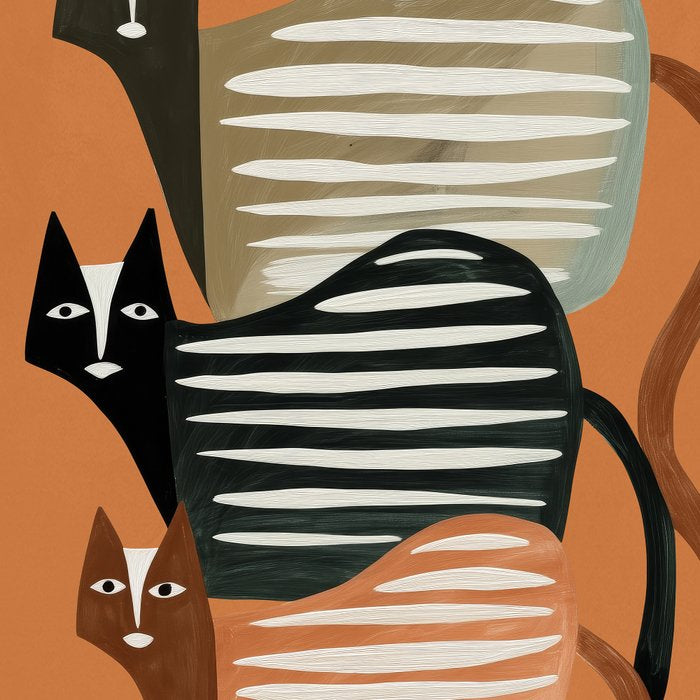 Stacked Abstract Cats Coffee Mug Gallery Image 2