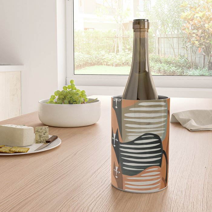 Stacked Abstract Cats Wine Chiller Gallery Image 4