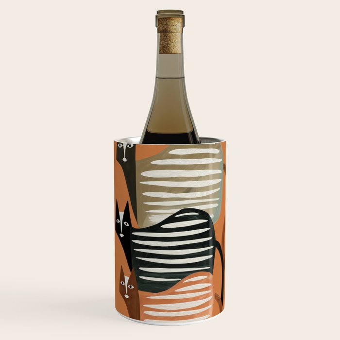 Stacked Abstract Cats Wine Chiller Gallery Image 1