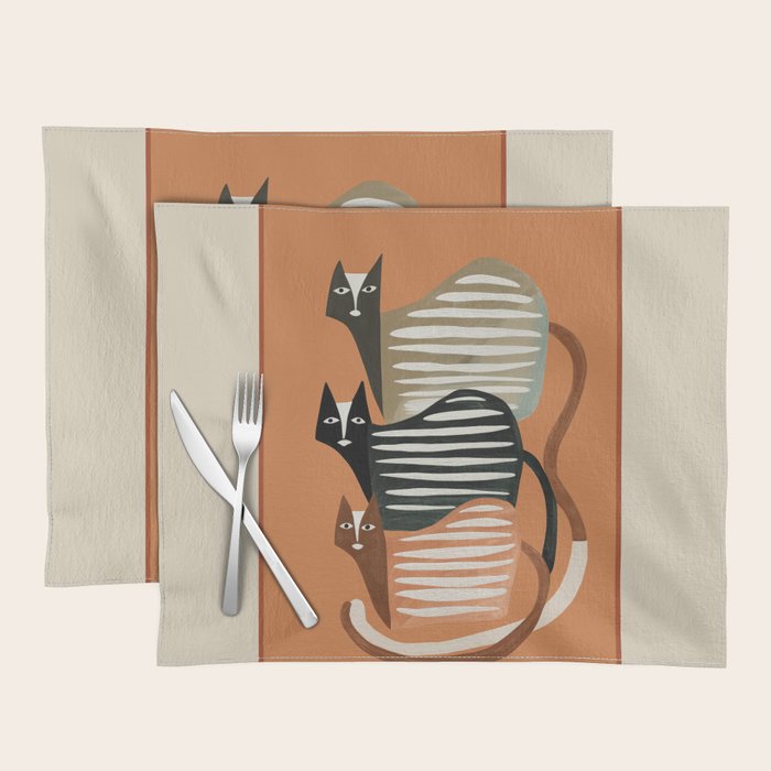 Stacked Abstract Cats Placemat Gallery Image 1