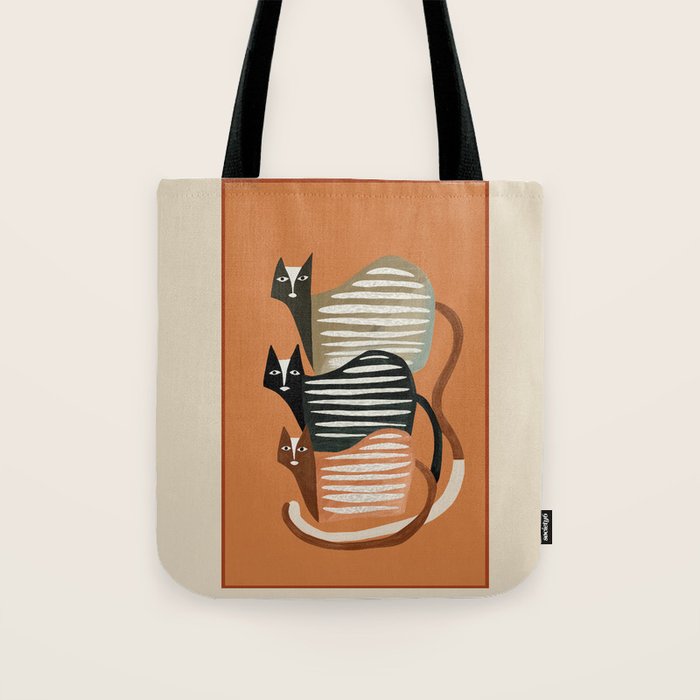 Stacked Abstract Cats Tote Bag Gallery Image 1