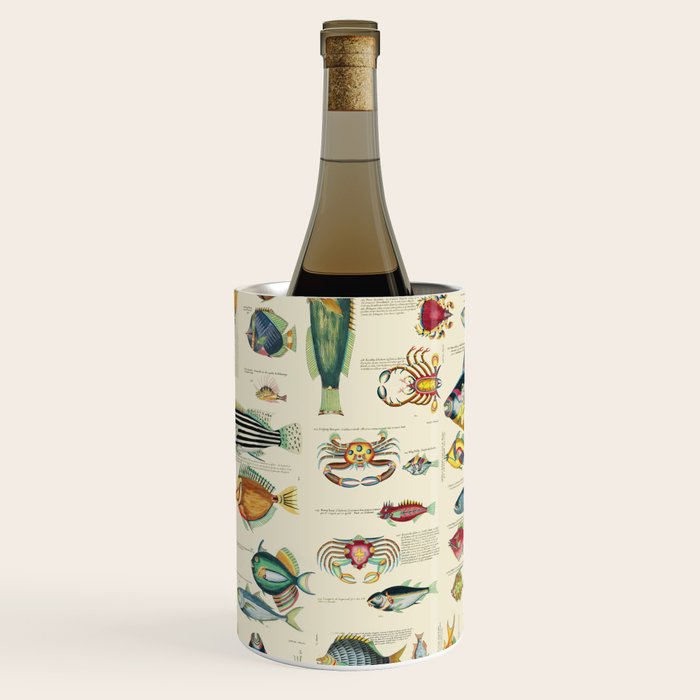 Multicolor  Vintage Fish And Sea Life Illustration Wine Chiller Gallery Image 3