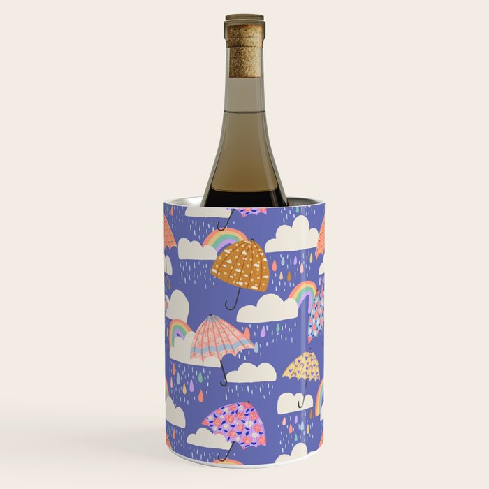 Spring Rain with Umbrellas Wine Chiller Gallery Image 1