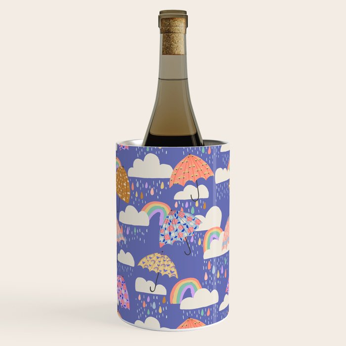 Spring Rain with Umbrellas Wine Chiller Gallery Image 2