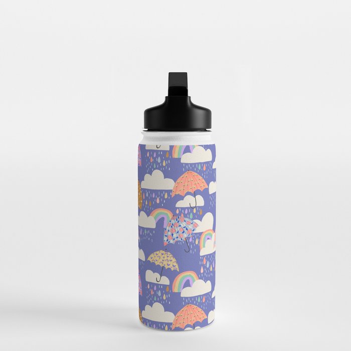 Spring Rain with Umbrellas Water Bottle Gallery Image 3