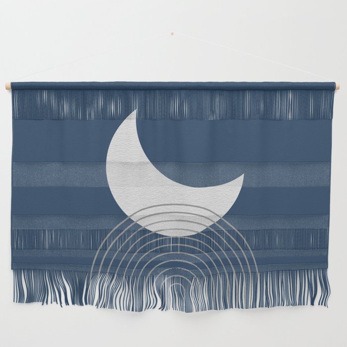 Moon Mountain Blue - Mid Century Modern Wall Hanging Gallery Image 1