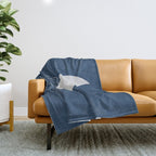 Moon Mountain Blue - Mid Century Modern Throw Blanket Gallery Image 1