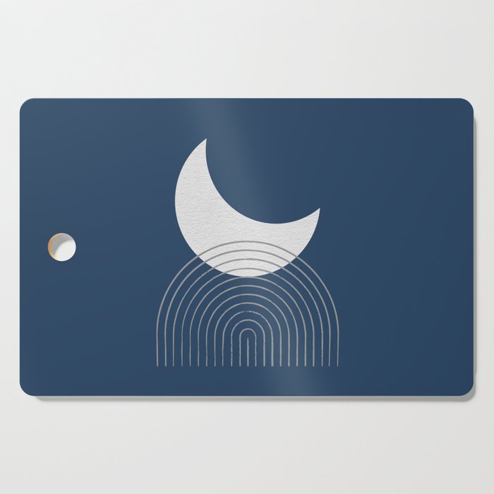 Moon Mountain Blue - Mid Century Modern Cutting Board Gallery Image 1