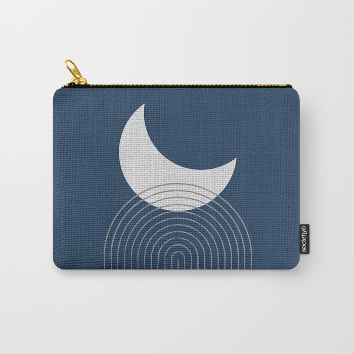 Moon Mountain Blue - Mid Century Modern Carry All Pouch Gallery Image 1