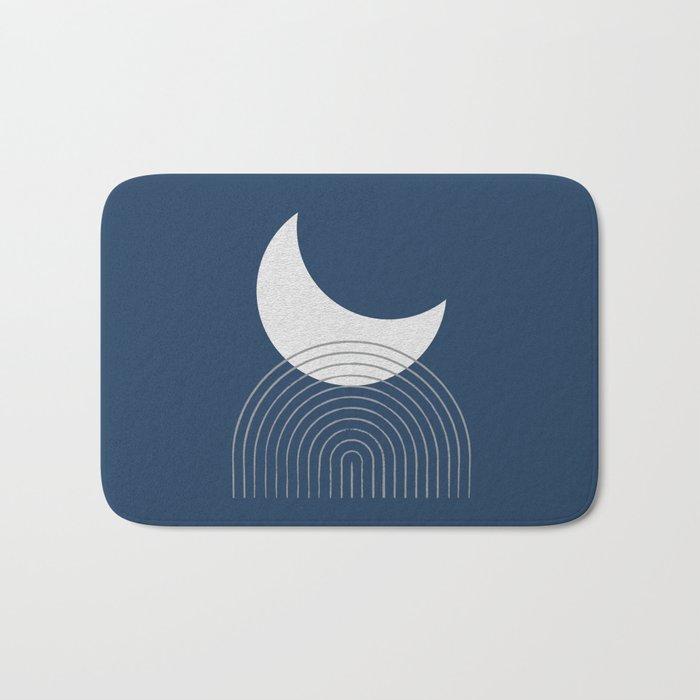Moon Mountain Blue - Mid Century Modern Bath Mat Gallery Image 1