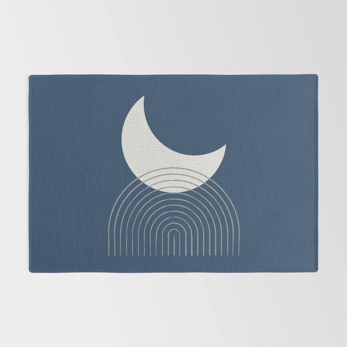 Moon Mountain Blue - Mid Century Modern Rug Gallery Image 2