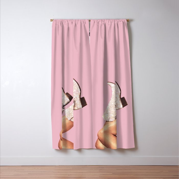 These Boots - Glitter Pink Window Curtain Gallery Image 3