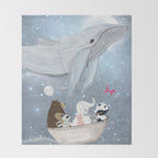 the sky whale Throw Blanket Gallery Image 2