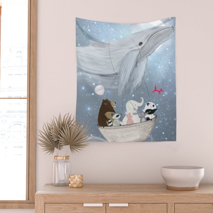 the sky whale Wall Tapestry Gallery Image 2