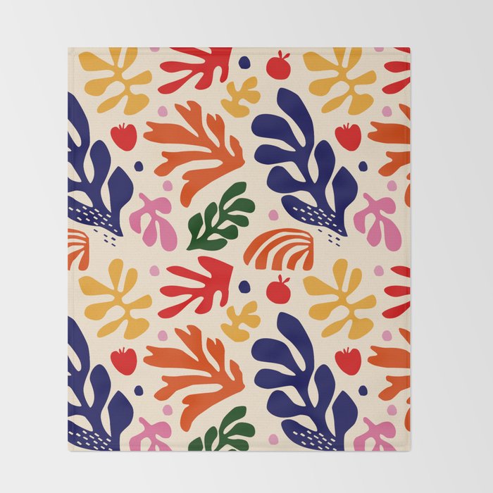 matisse pattern Throw Blanket Gallery Image 2