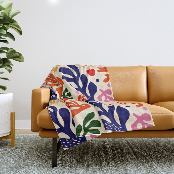 matisse pattern Throw Blanket Gallery Image 1