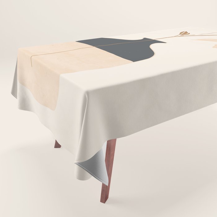 Minimal Abstract Art Vase Flower 3a Tablecloth Gallery Image 1
