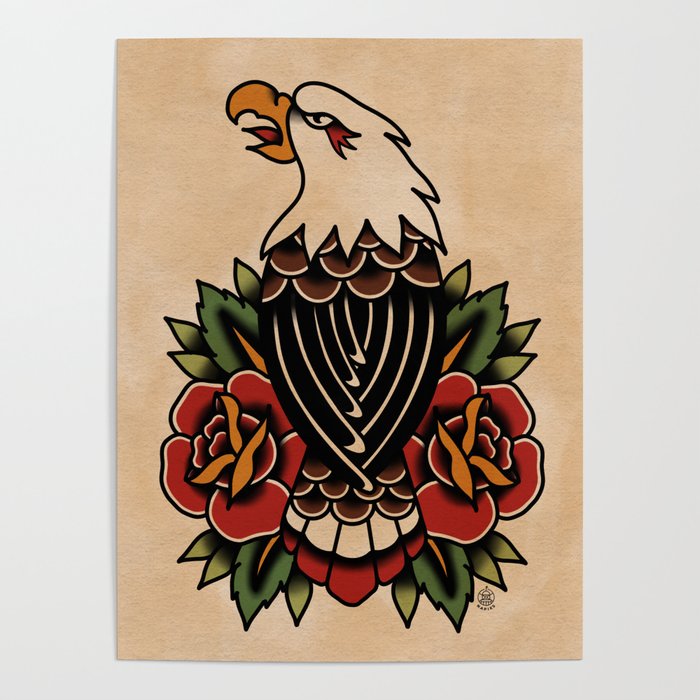 Colour Vintage Eagle Poster Gallery Image 1