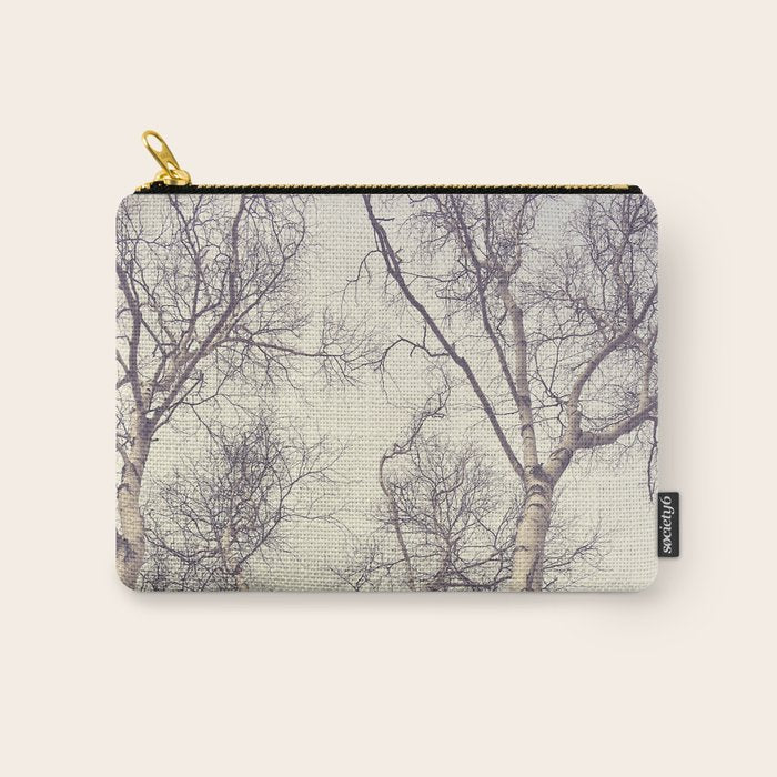 Winter Birch Trees - Scandinavian decor nature photograph Carry All Pouch Gallery Image 1