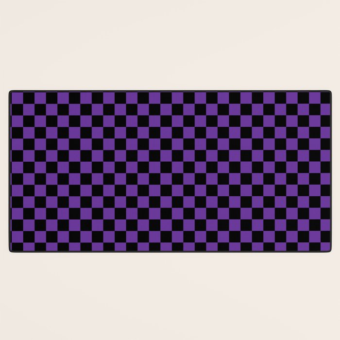 Halloween Purple and Black Checkerboard Pattern SM Desk Mat Gallery Image 3