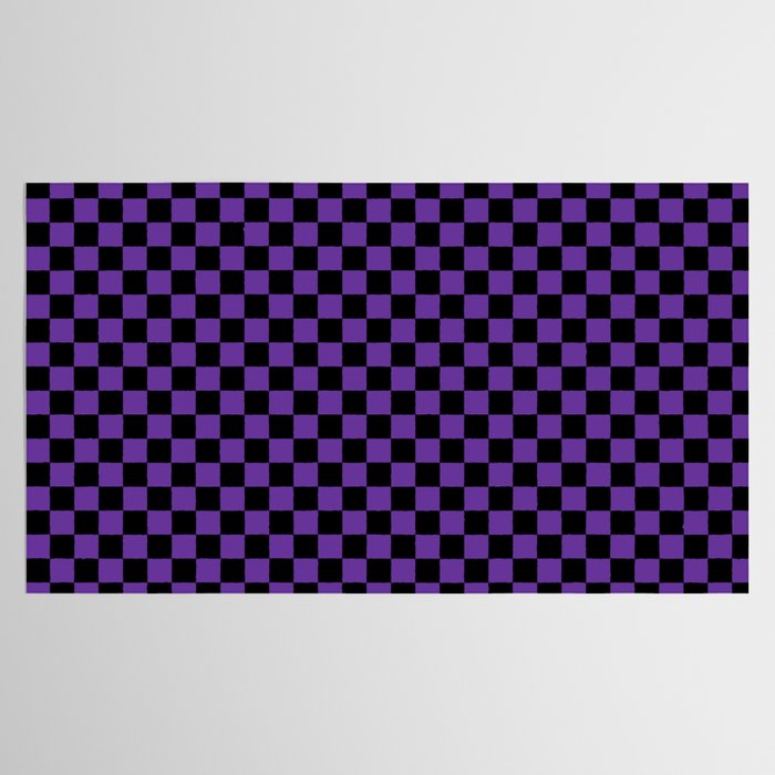 Halloween Purple and Black Checkerboard Pattern SM Tablecloth Gallery Image 2