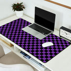 Halloween Purple and Black Checkerboard Pattern SM Desk Mat Gallery Image 2