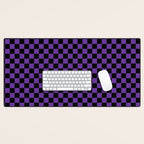 Halloween Purple and Black Checkerboard Pattern SM Desk Mat Gallery Image 1