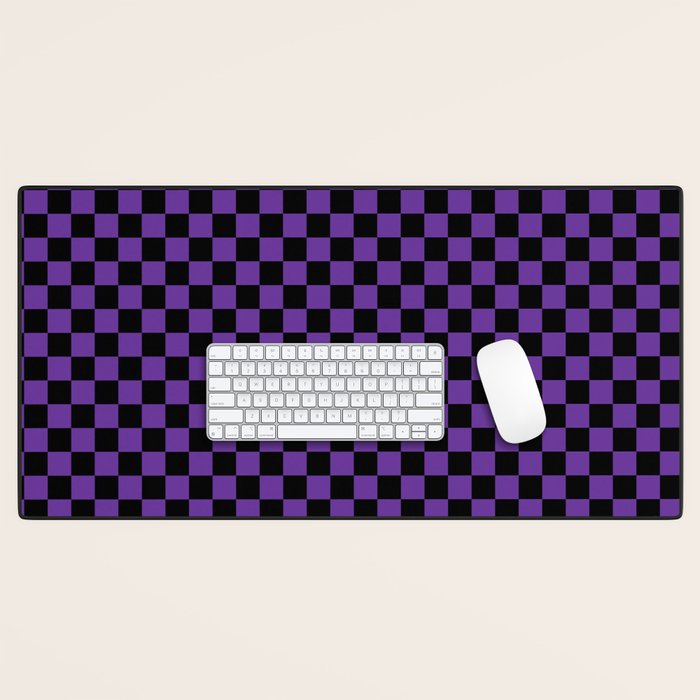 Halloween Purple and Black Checkerboard Pattern SM Desk Mat Gallery Image 1