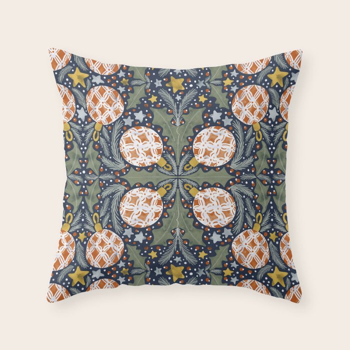 Yuletide Ornament Bliss Throw Pillow Gallery Image 6