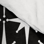 Atomic Age Retro Midcentury 1950s Starburst Pattern in White and Black Comforter Gallery Image 4