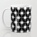Atomic Age Retro Midcentury 1950s Starburst Pattern in White and Black Coffee Mug Gallery Image 3