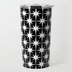 Atomic Age Retro Midcentury 1950s Starburst Pattern in White and Black Travel Mug Gallery Image 1