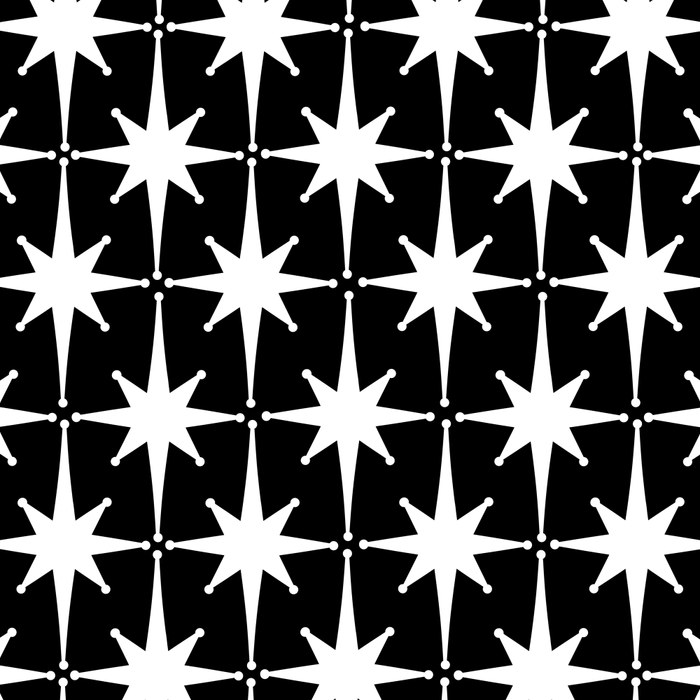 Atomic Age Retro Midcentury 1950s Starburst Pattern in White and Black Coffee Mug Gallery Image 2