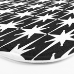 Atomic Age Retro Midcentury 1950s Starburst Pattern in White and Black Bath Mat Gallery Image 3