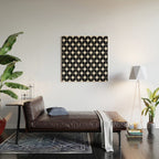Atomic Age Retro Midcentury 1950s Starburst Pattern in White and Black Wood Wall Art Gallery Image 2
