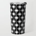 Atomic Age Retro Midcentury 1950s Starburst Pattern in White and Black Travel Mug Gallery Image 2