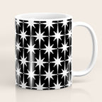 Atomic Age Retro Midcentury 1950s Starburst Pattern in White and Black Coffee Mug Gallery Image 1