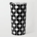 Atomic Age Retro Midcentury 1950s Starburst Pattern in White and Black Travel Mug Gallery Image 3