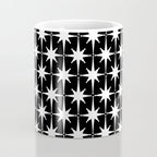 Atomic Age Retro Midcentury 1950s Starburst Pattern in White and Black Coffee Mug Gallery Image 4