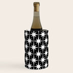 Atomic Age Retro Midcentury 1950s Starburst Pattern in White and Black Wine Chiller Gallery Image 2