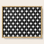 Atomic Age Retro Midcentury 1950s Starburst Pattern in White and Black Serving Tray Gallery Image 1