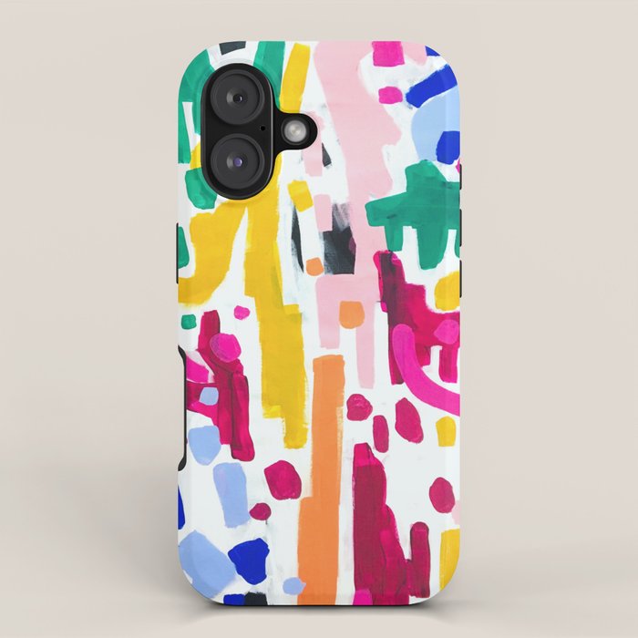 Candy In The Milky Way Galaxy Original Painting by Ejaaz Haniff Acrylic Painting Abstract Art Shapes Pattern Fun Colorful Shapes iPhone Case Gallery Image 1