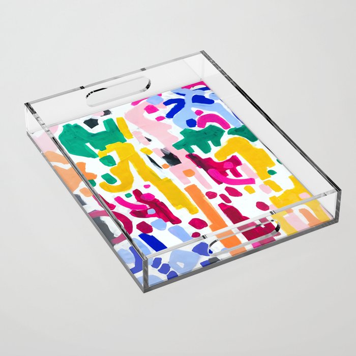 Candy In The Milky Way Galaxy Original Painting by Ejaaz Haniff Acrylic Painting Abstract Art Shapes Pattern Fun Colorful Shapes Acrylic Tray Gallery Image 1
