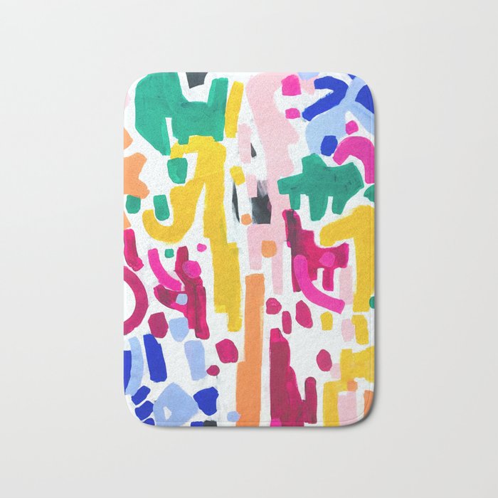Candy In The Milky Way Galaxy Original Painting by Ejaaz Haniff Acrylic Painting Abstract Art Shapes Pattern Fun Colorful Shapes Bath Mat Gallery Image 1